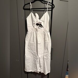 NWT Topshop White Tie Front Cut Out Midi Dress - Size 4